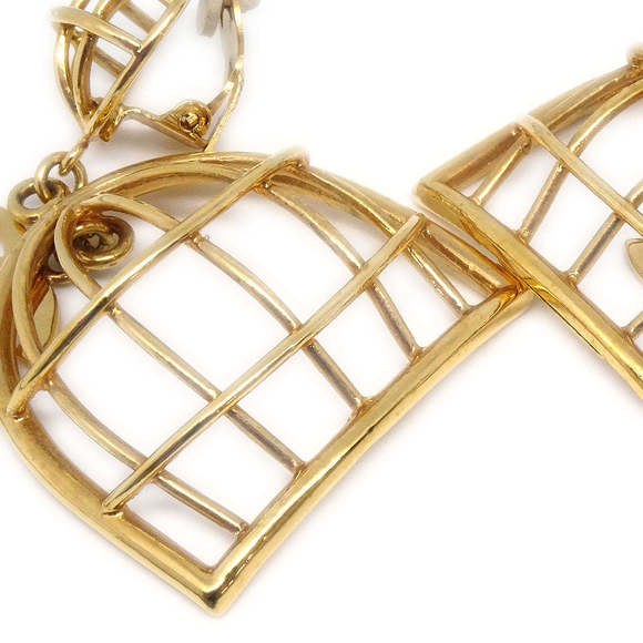CHANEL★ Birdcage Earrings Clip-On Gold 93P 27295 - Picture 2 of 4